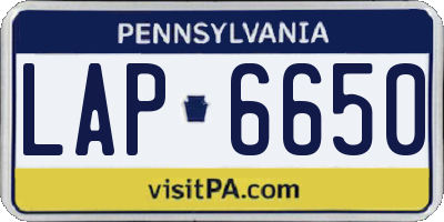 PA license plate LAP6650
