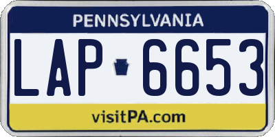 PA license plate LAP6653