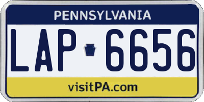 PA license plate LAP6656