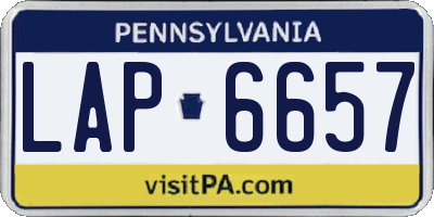 PA license plate LAP6657