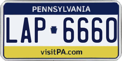 PA license plate LAP6660