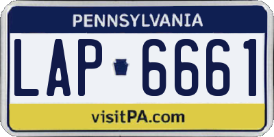 PA license plate LAP6661