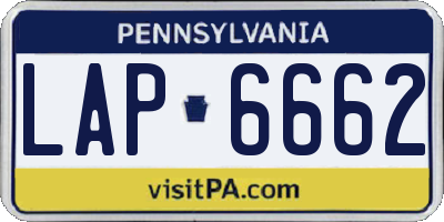 PA license plate LAP6662
