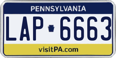 PA license plate LAP6663