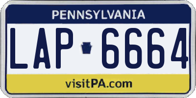 PA license plate LAP6664