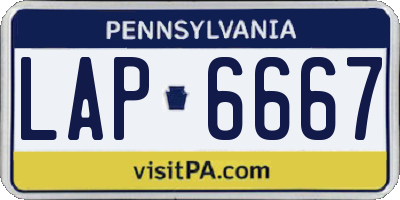 PA license plate LAP6667