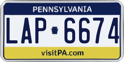 PA license plate LAP6674