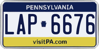 PA license plate LAP6676