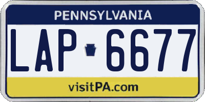PA license plate LAP6677