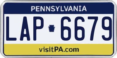 PA license plate LAP6679