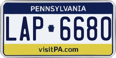 PA license plate LAP6680