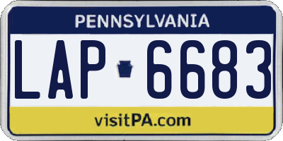 PA license plate LAP6683