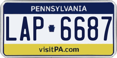PA license plate LAP6687