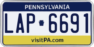 PA license plate LAP6691