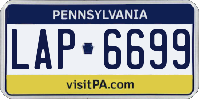 PA license plate LAP6699