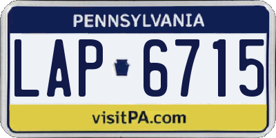 PA license plate LAP6715