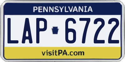 PA license plate LAP6722
