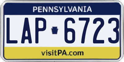 PA license plate LAP6723