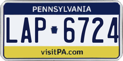 PA license plate LAP6724