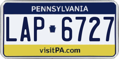 PA license plate LAP6727