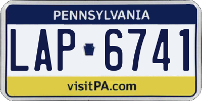 PA license plate LAP6741