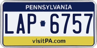 PA license plate LAP6757