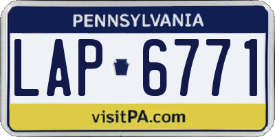 PA license plate LAP6771