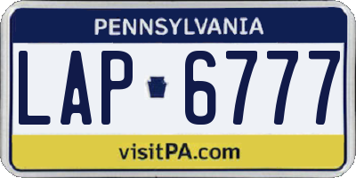 PA license plate LAP6777