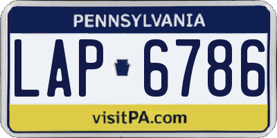 PA license plate LAP6786