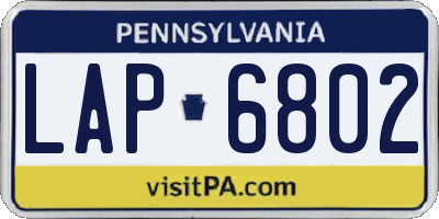 PA license plate LAP6802