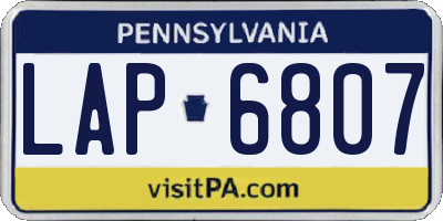 PA license plate LAP6807