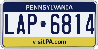 PA license plate LAP6814