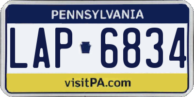 PA license plate LAP6834