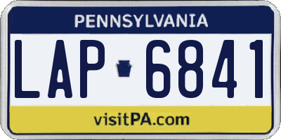 PA license plate LAP6841