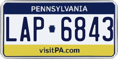 PA license plate LAP6843