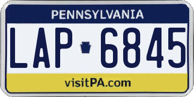 PA license plate LAP6845