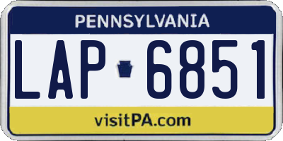 PA license plate LAP6851