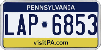 PA license plate LAP6853