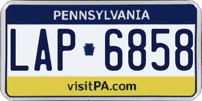 PA license plate LAP6858