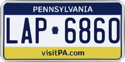 PA license plate LAP6860
