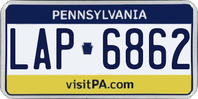 PA license plate LAP6862