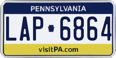 PA license plate LAP6864