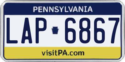 PA license plate LAP6867