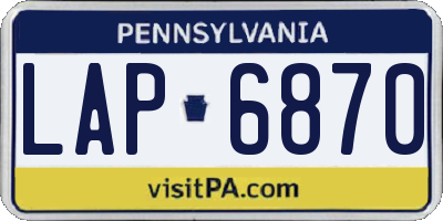 PA license plate LAP6870