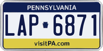 PA license plate LAP6871