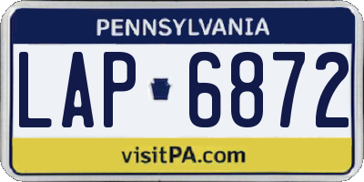PA license plate LAP6872