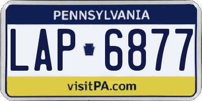 PA license plate LAP6877