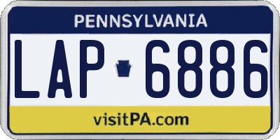 PA license plate LAP6886