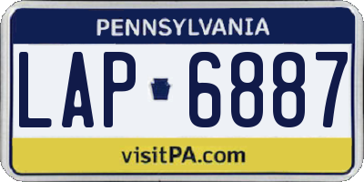 PA license plate LAP6887