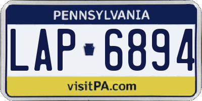 PA license plate LAP6894
